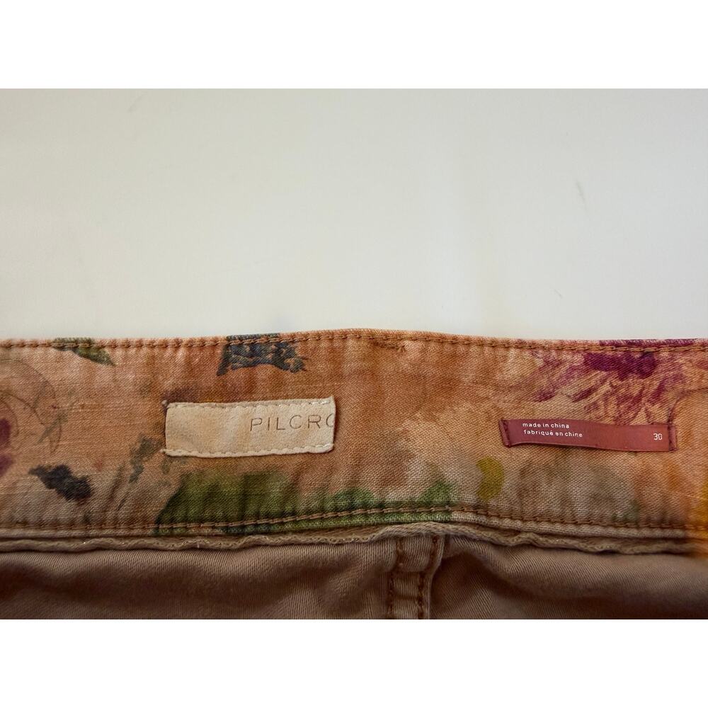 Pilcro Anthropologie Wanderer Straight Leg Jeans Women 30 Cottage Floral Rose - Picture 4 of 16